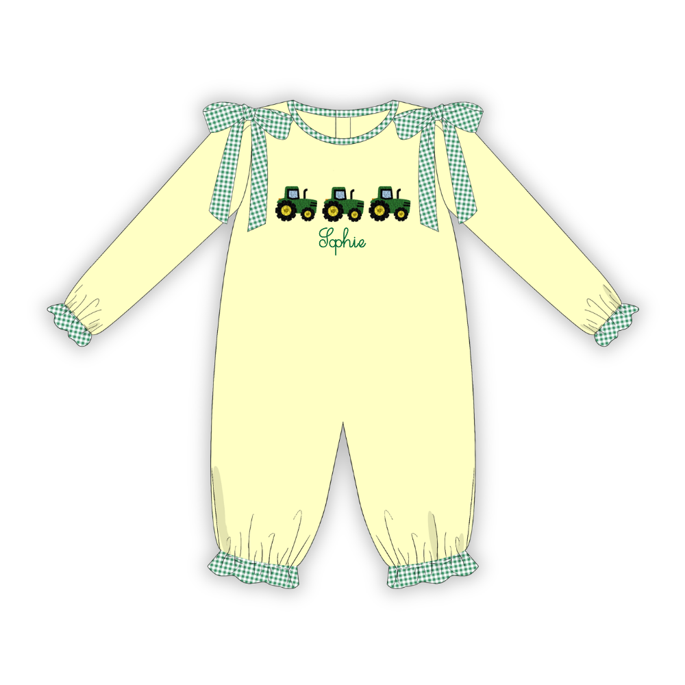 PO25: Tractor Trails Girls Romper