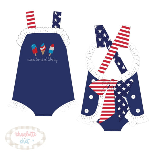 PO12: Sweet Land of Liberty Girls Sunsuit