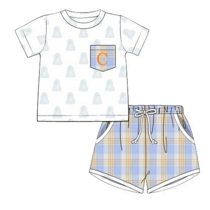 PO23: Boo in Blue Shorts Set