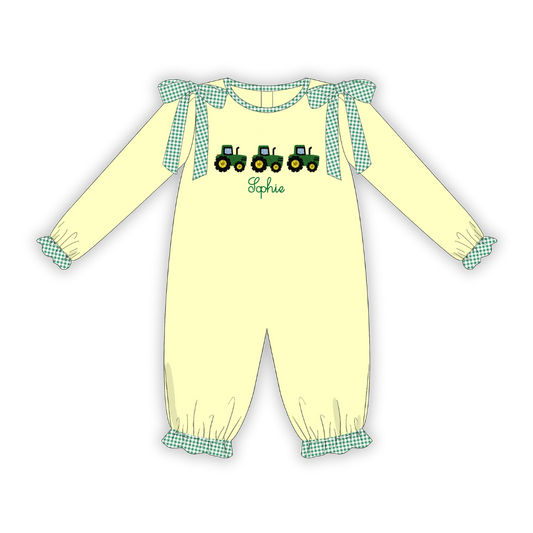 PO25: Tractor Trails Girls Romper