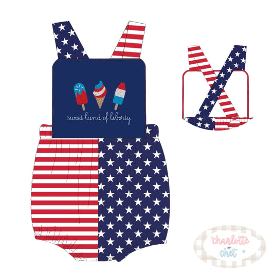 PO12: Sweet Land of Liberty Boys Sunsuit